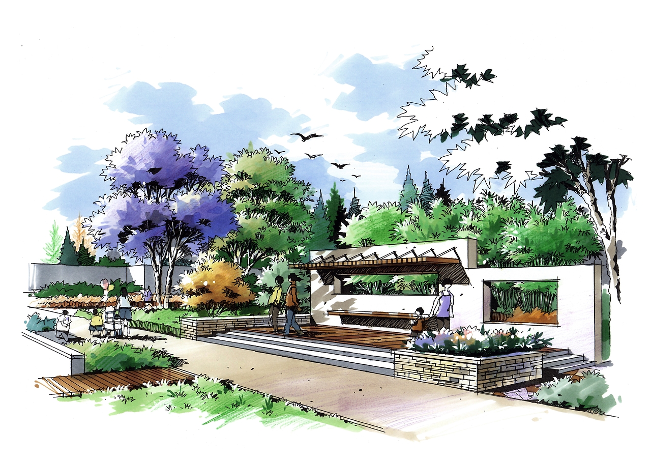 園林手繪設(shè)計優(yōu)秀作品案例欣賞(五) 建筑工程設(shè)計